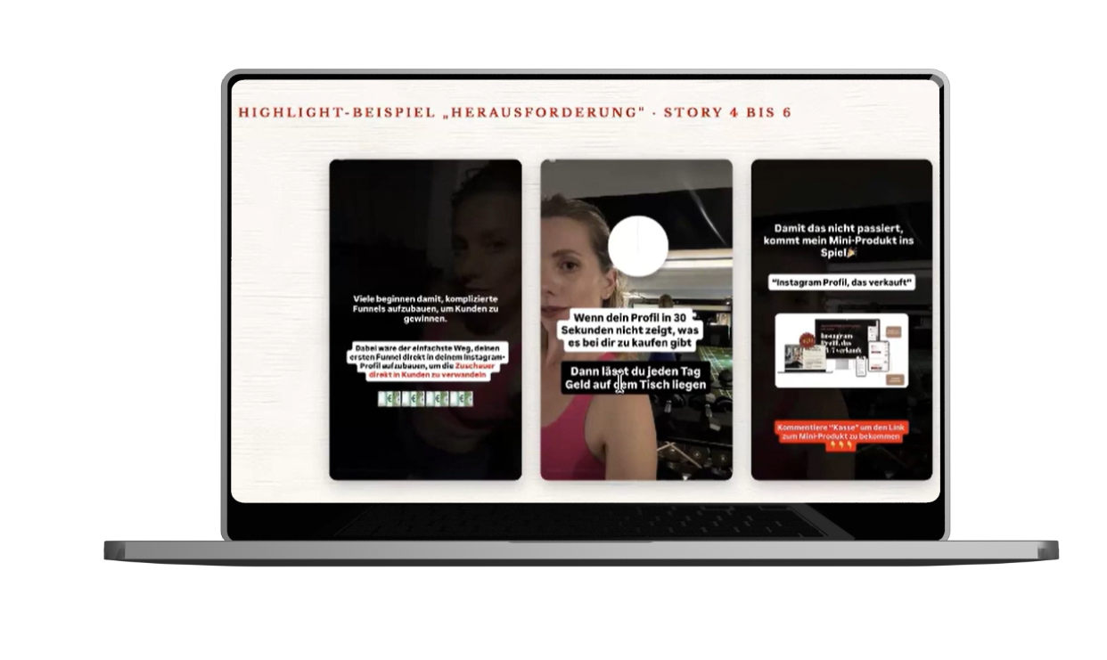 Beispiel für Stories und Story-Highlights, die verkaufen